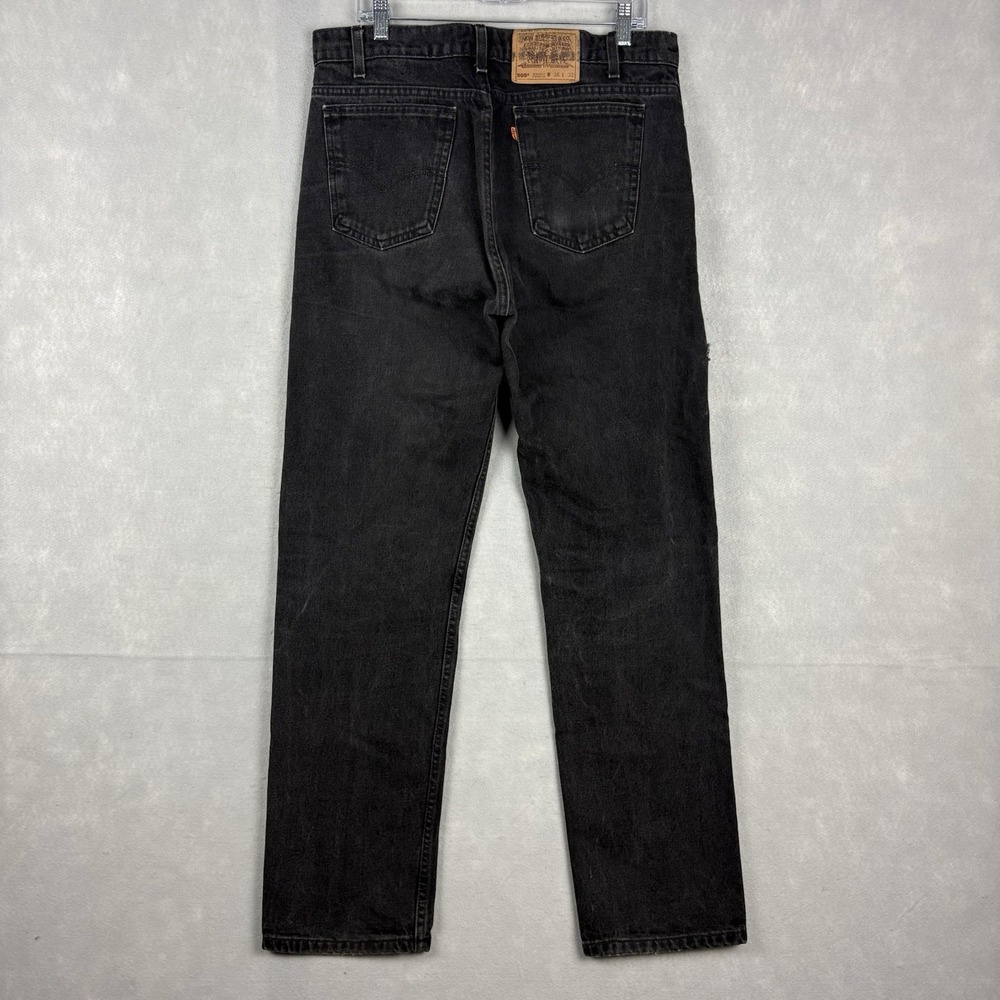 Vintage Levi’s 505 Black Jeans Men’s 36x32 (Fits 34x32) Orange Tab Made In USA